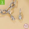 Open And Close Bear Pendant S925 Silver Beads, Childlike Creative Diy Bracelet Animal Bead Accessories