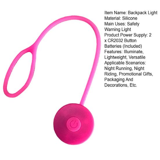 LED Glowing Backpack Light with 3 Flash Modes High Visibility Silicone Rope ABS Housing Adjustable
