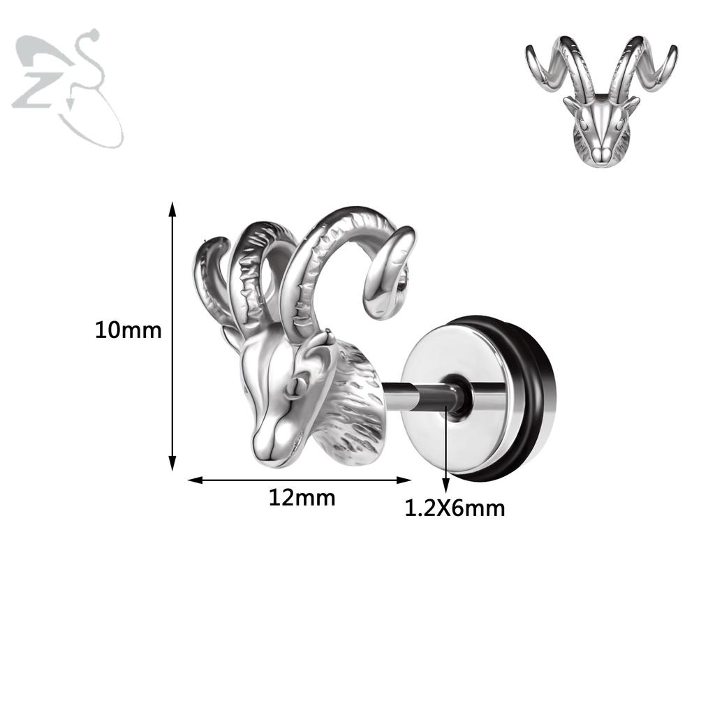 ZS 1PC 16G Cross Skeleton Finger Stainless Steel Stud Earring For Women Men Punk Rock Ear Conch Tragus Cartilag Helix Piercings