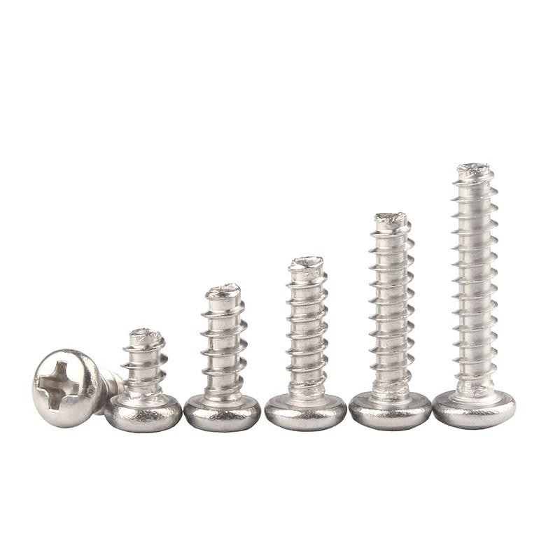 Nickel-Plated Pan Head Phillips Self-Tapping Screws (Sizes: M1.2, M1.4, M1.7, M2, M2.3, M3)