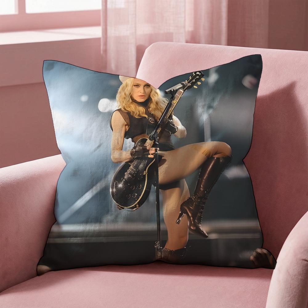 M-Madonna Singer Cushion Cover Multi-Scene Pillow Cover For Home & Car - Reversible, Soft & Durable For Daily Use