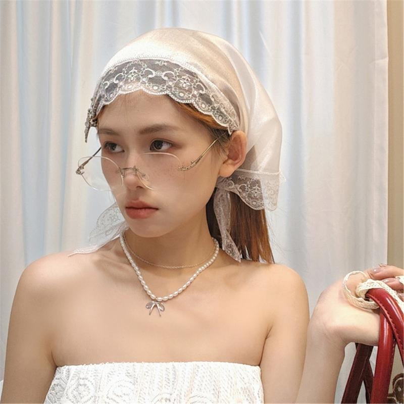 Classical Lace Headscarf Multiuse Triangular Design Headwrap for Women Fashion Enthusiasts and Various Occasion Outfit