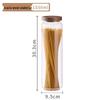 ZISIZ Acacia Wood Glass Storage Jar