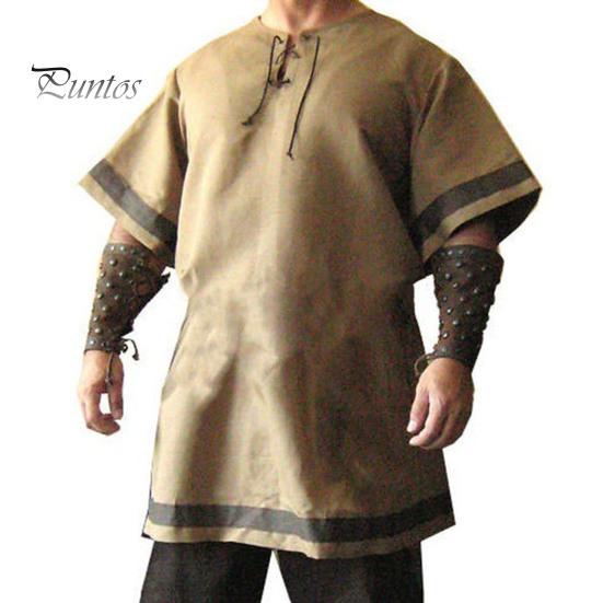 

Костюм воина викинга, средневековая мужская рубашка, наряд рыцаря викинга, винтажная ренессансная пиратская туника, рубашка для косплея, сценические выступления хаки