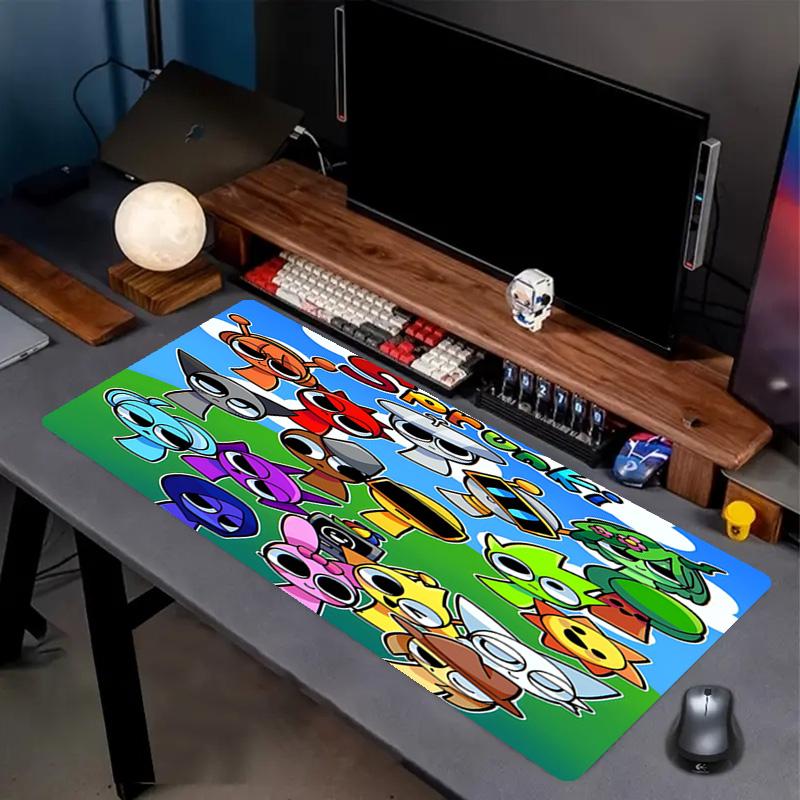Sprunki Game Print Mouse Pad, Anti‑Slip Desktop Keyboard Mat, for PC Laptop Gaming Working Daily Use, Cool Festival Surprise Gift