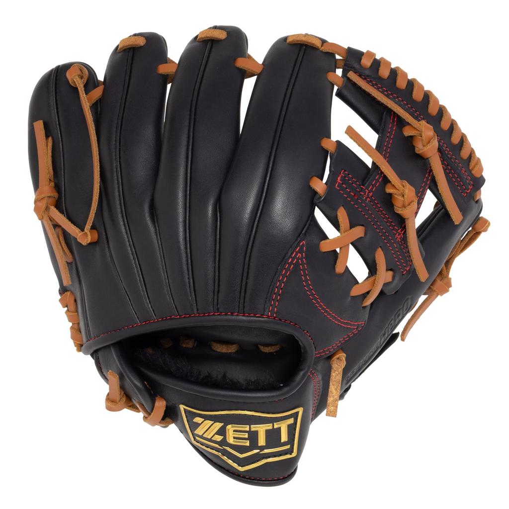 ZETT Youth Softball Ground Gray x Size SS Players Up to 120cm BJG762610 Glove, Hero, All-Around, Right-Handed Throw, Black, (For Tall),