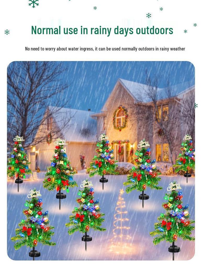 Outdoor LED Snowflake Solar Christmas Lawn Lights