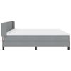 Box Spring Bed with Headboard Light Gray 200 X 200 Cm Fabric