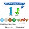 64pc/set Little Dinosaur Blue Series Digital Aluminum Film Balloon 1-9 Suitable for Birthday Party Anniversary Graduation Gift