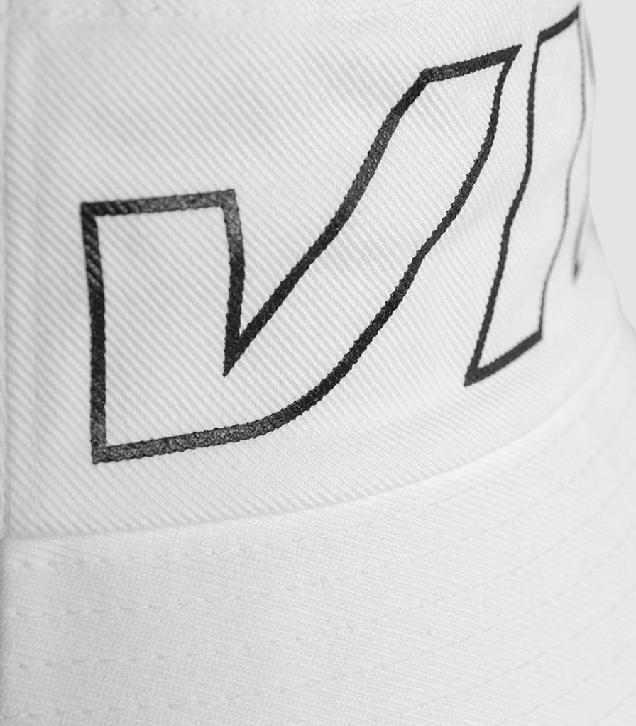 VIBRATE Stroke Logo Point Bucket Hat (White)