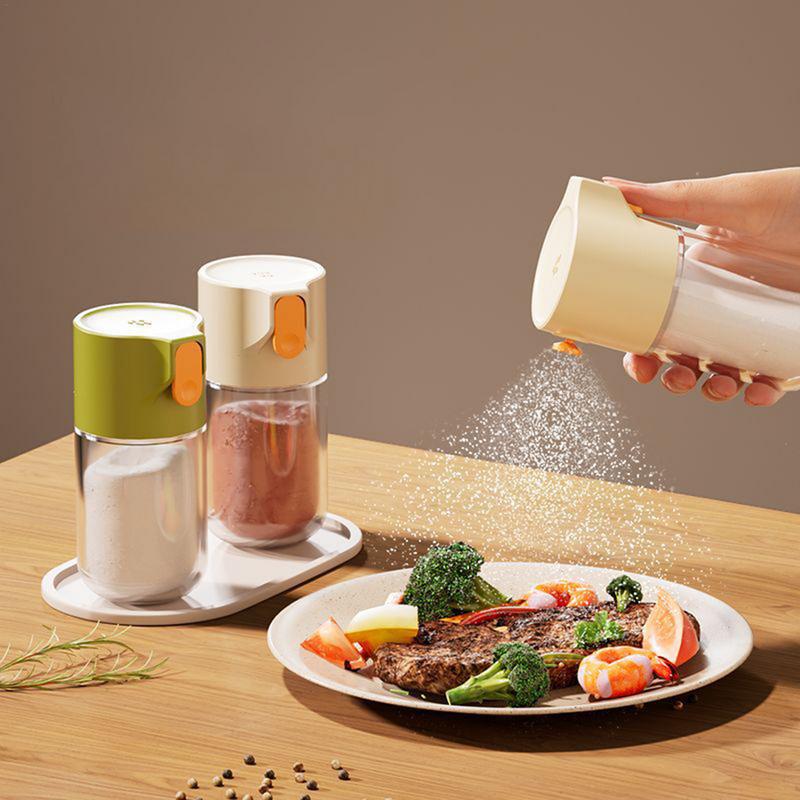 Salt Shaker Dispenser Measuring Salt And Pepper Shakers With Lid Precise Push Type Seasoning Bottle Sprinkle 0.5 Grams Salt