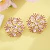 Geometric Alloy Sparkling Earrings With Gold Posts For Women Wedding Party