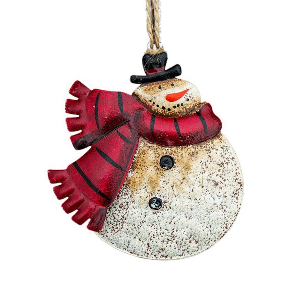 Vintage Christmas Snowman Pendant 2D Snowman Doll Pendant Santa Claus Hanging Ornaments  New Year