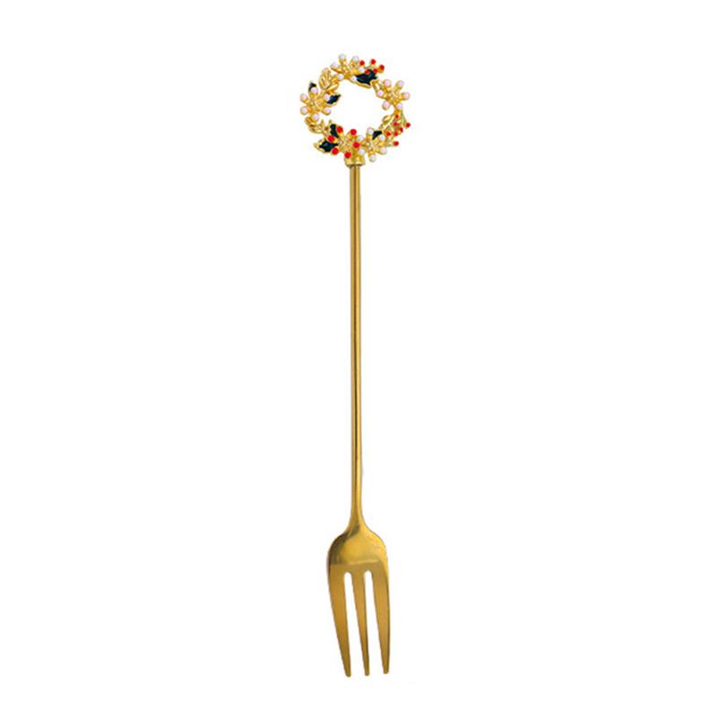 Christmas Coffee Spoons Forks Stainless Steel Spoon Tableware Coffee Tea Dessert Forks Kitchen Accessories Christmas Gifts