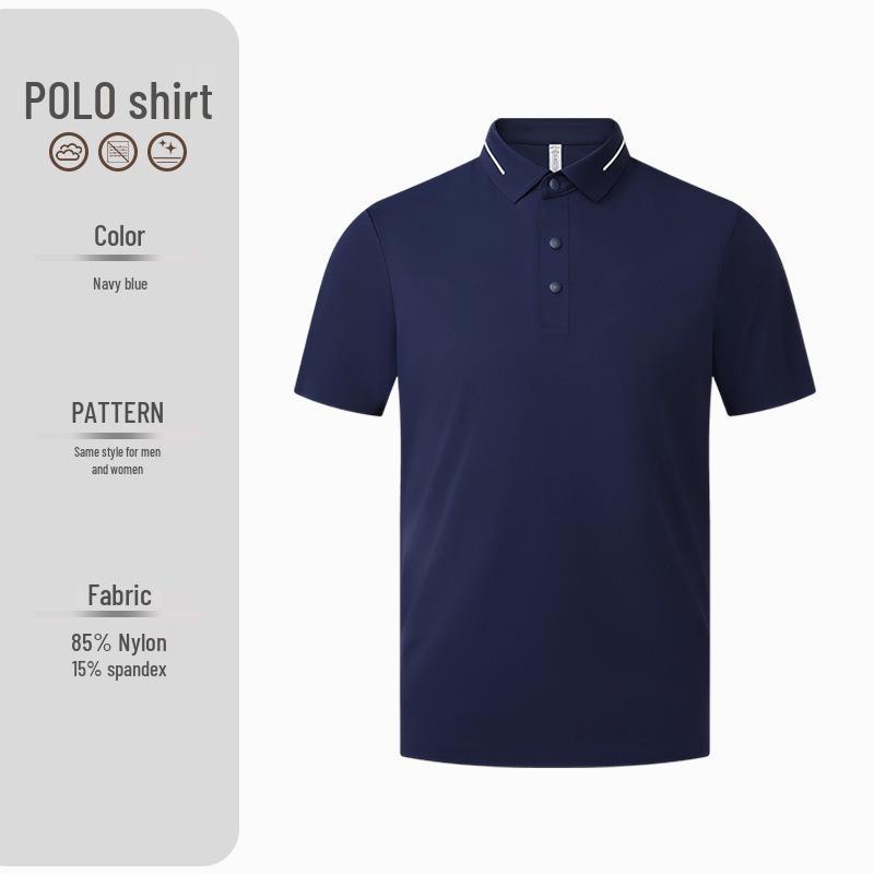 Plus Size Quick-Dry Ice Silk Polo Shirt - Custom Logo, Short Sleeve, Summer Workwear. S