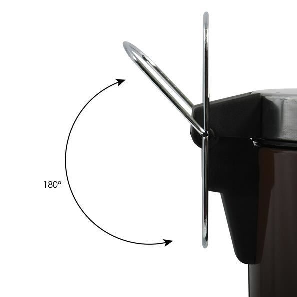 MSV Poubelle À Pédale Inox 3L Chocolat