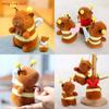 Animal Plush Toy Keyring Featuring Capybara And Bee Design With Soft Short Pile Material