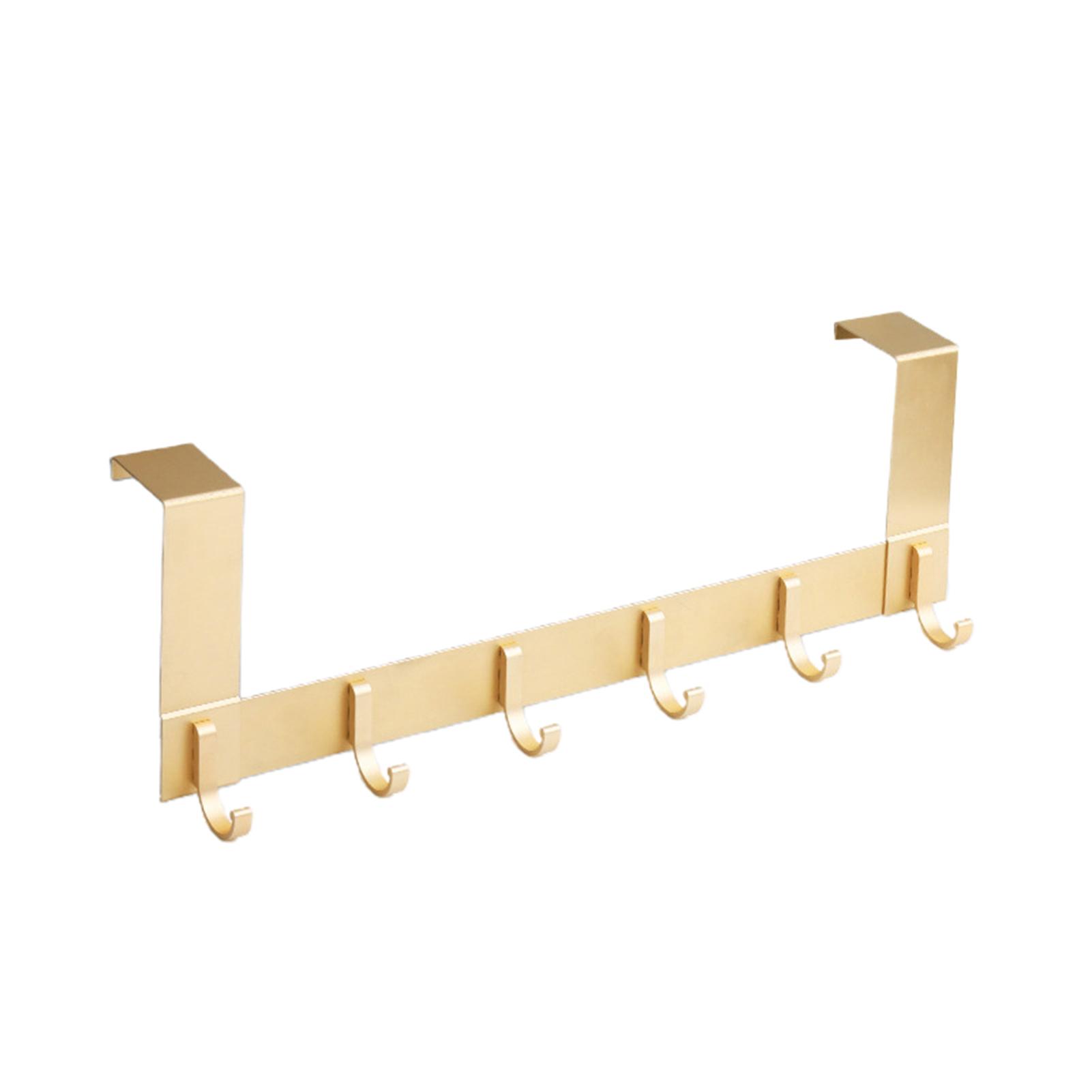 

Over the Door Hook Badroom Coat Rack with 6 Hooks Punch-free Clothes Hat Towel Hanger Organizer Hook Aluminum Alloy Wall Hook 13cm золотой