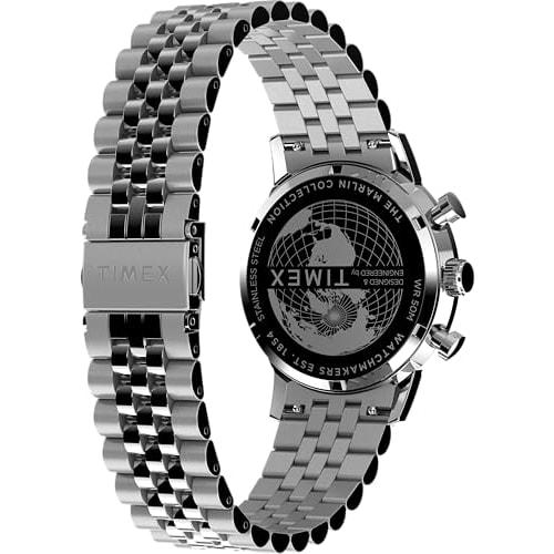 Timex Men's Marlin 40mm Watch, Stainless Steel/Silver Tone/Stainless Steel. One Size, Marlin 40mm.