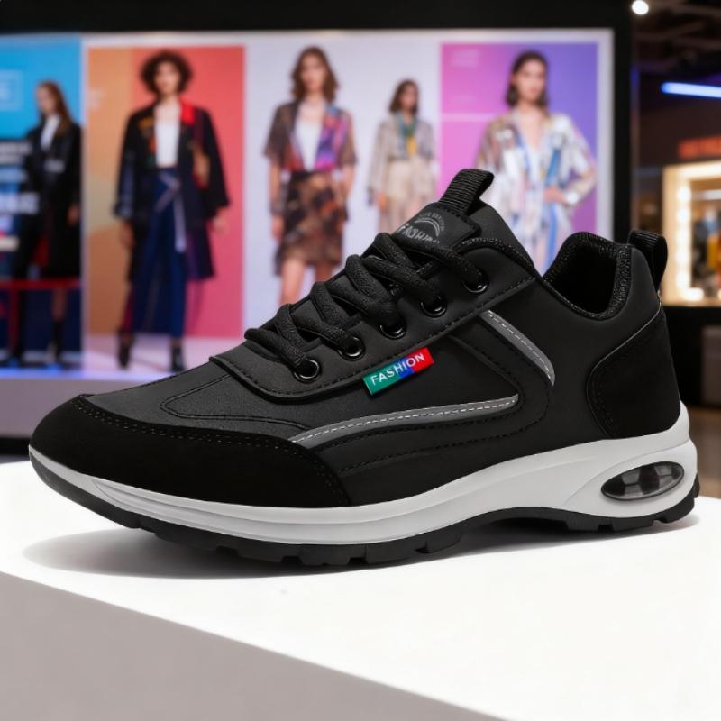 Modische Sneaker für Herren Rutschfeste Schuhe Wildlederdetails Outdoor Vielseitig Schnürschuhe Plateauschuhe Frühling und Herbst Sportschuhe