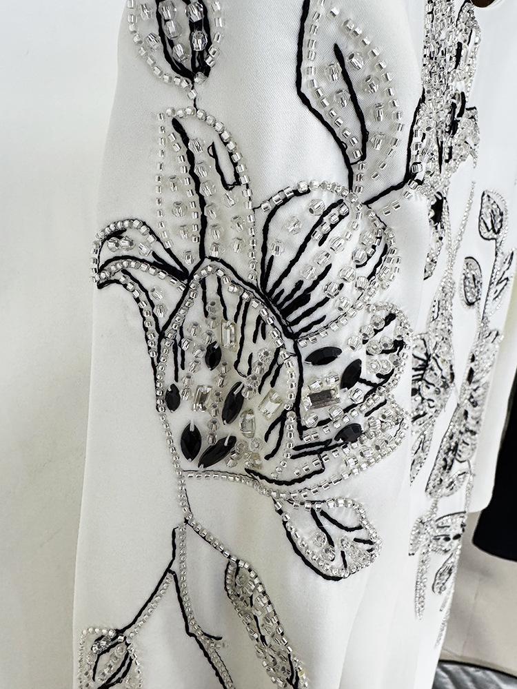 High Street Fashion 2026 Early Spring Elegant Evening Gown with Heavy Embroidery and Rhinestone Detailing