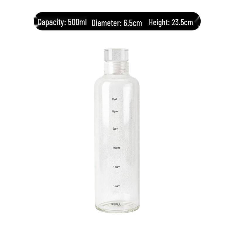 Zhi Shi Graduated Glass Water Bottle