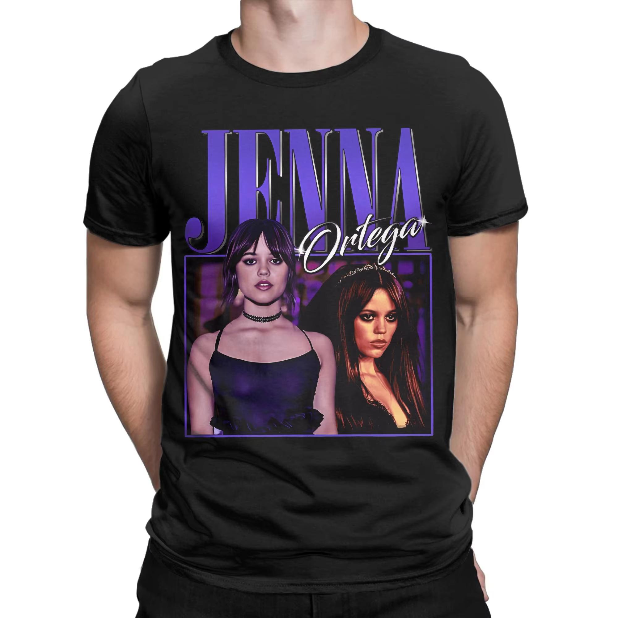 Хлопковая футболка Jenna Ortega для мужчин, летняя, с изображением актрисы, в стиле Y2K, с принтом, с круглым вырезом, хип-хоп, оверсайз M