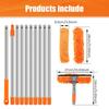 Kit Estensibile per Pulizia Finestre 100-420CM 2 in 1 Tergivetro Bipolare Pulitore Spolverino Mocio Strumenti per Pulizia Finestre Girevoli a 180°