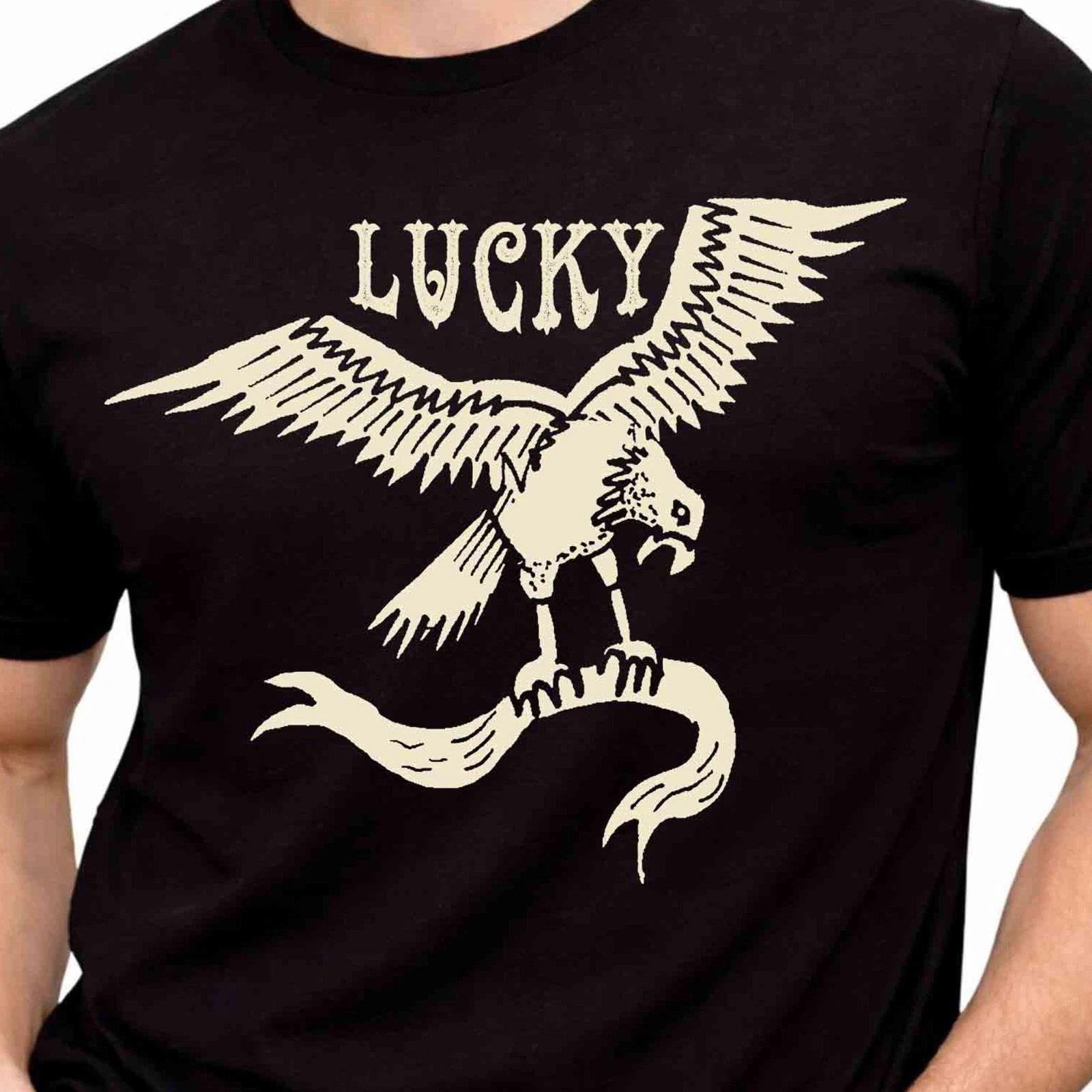 Lucky Eagle Vintage Graphic T-Shirt Retro Western Tattoo Art Tee. XL