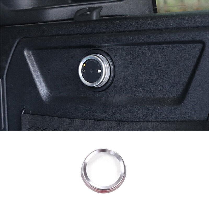 Fit For Defender 110 - Silver Aluminum Rear Trunk AC Knob Cover Trim 1pc