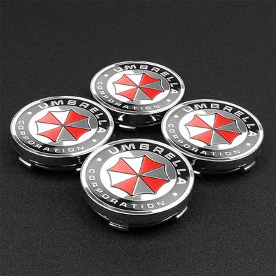 4×60MM Umbrella Corporation Logo Emblem Radmitte Nabenkappen Auto Auto Radnabenabdeckung Abzeichen Radkappen Felgenzubehör