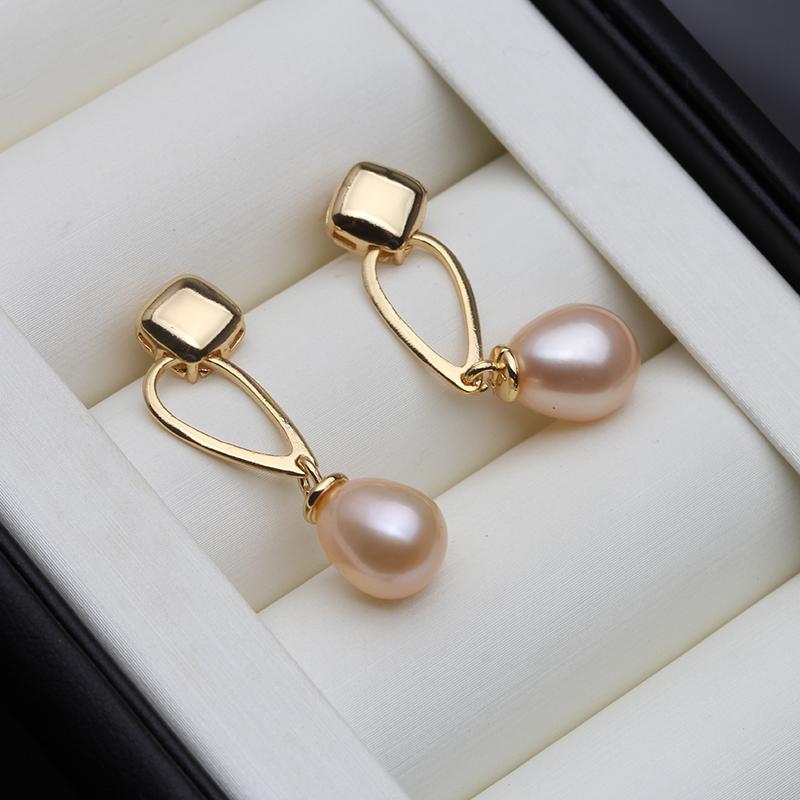 Genuine Black Pearl Earrings Woman,Cultured Natural Freshwater Earrings with White Pearls Wife Mother Birthday Gift White Pink
