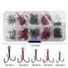 130pcs High Carbon Steel Round Bend Hooks for Lures Baits Fishing Tackle Accessories Treble Hooks Set Fishing Hook Set
