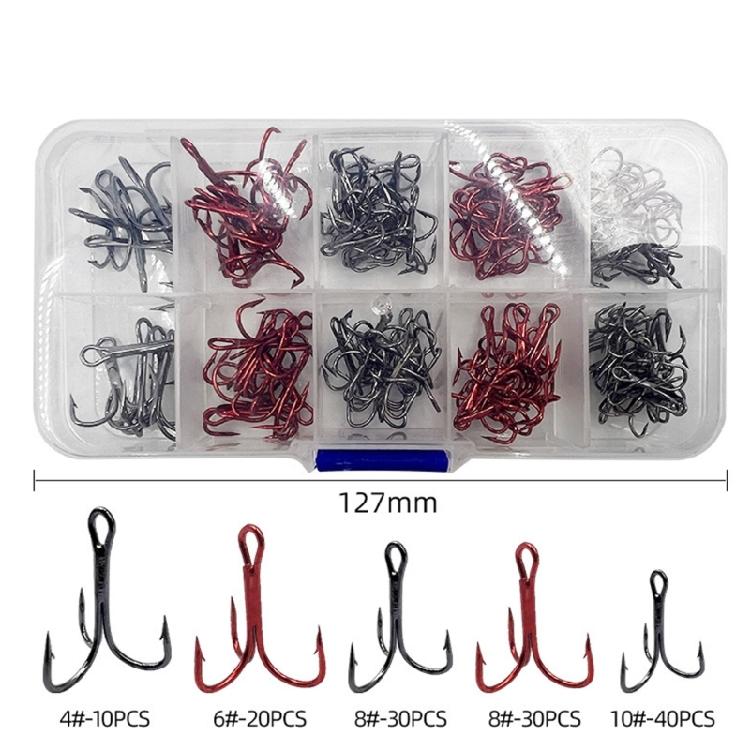 130pcs High Carbon Steel Round Bend Hooks for Lures Baits Fishing Tackle Accessories Treble Hooks Set Fishing Hook Set