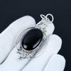 Black Onyx Pendant 925 Sterling Silver Bunny Pendant Handmade Jewelry Onyx Gemstone Silver Pendant Gift for her Gift for Mom Gift for wife