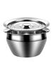 304 Stainless Steel Oil Basin with Lid and Colander Set