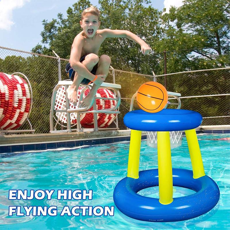 Inflatable Basketball Stand Floating Hoops Basketball Hoop Set Interactive Shooting Toys Outdoor Swimming Pool Toys Water Toys