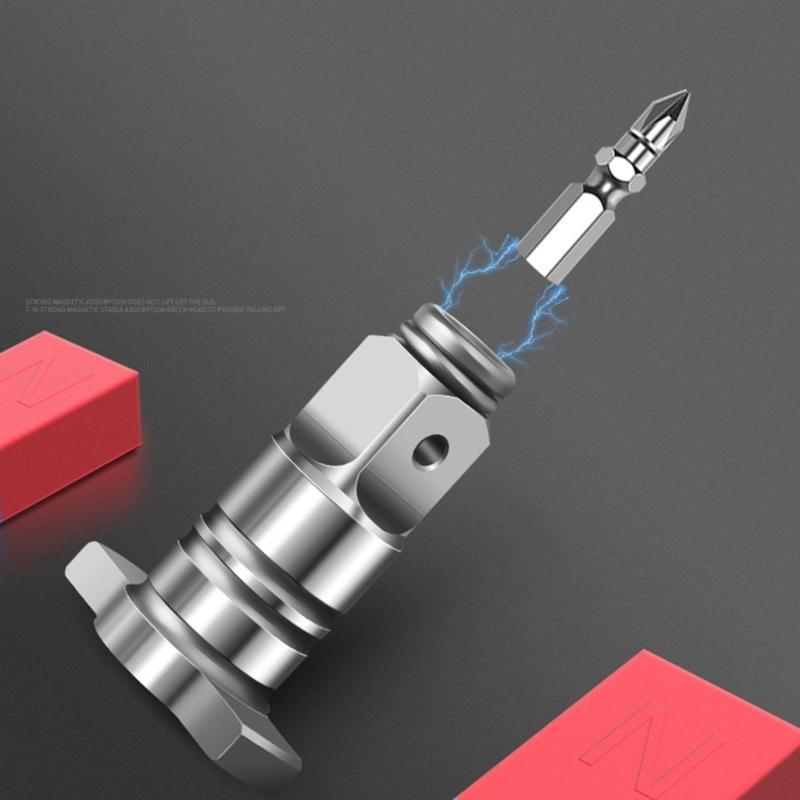 Elektrischer Schraubenschlüssel Adapter Zufuhr Steckschlüssel Bohrer T-förmiger Steckschlüssel Vierkantwelle Doppelfunktionale Vierkantwelle