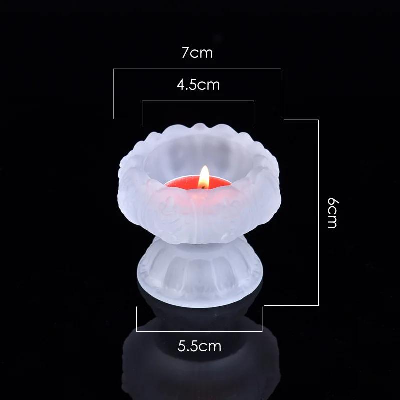 Lotus Shaped Candle Holder, Creative Articles of Worship In Front Buddha, Home, Living Room, Office Decoration, Seven Color, 1Pc