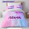 Aitana Custom Name Pattern Bedding,Quilt Set Quilt Cover Pillowcase Home Birthday Gift(1 * Duvet Cover + 2 * Pillowcase, Without Core)