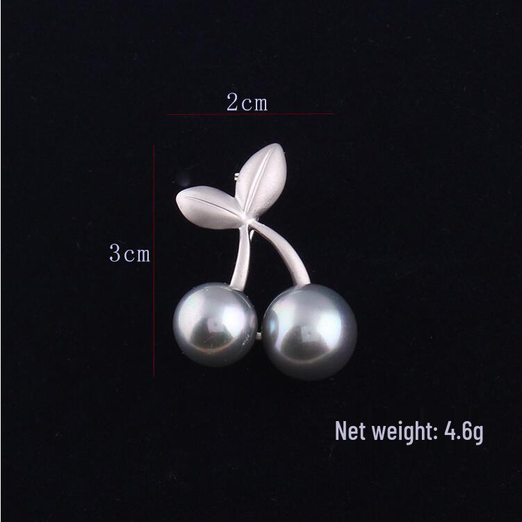 High-End Korean Matte Silver Pearl Flower Brooch