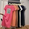 Short sleeve nightdress women's summer long knee large size loose T-shirt pajamas Internet celebrity ins home dress can be worn outside