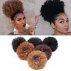Short Afro Puff Curly Ponytail Drawstring Clip In Hair Extension Synthetic Curly Hair Curly Wig