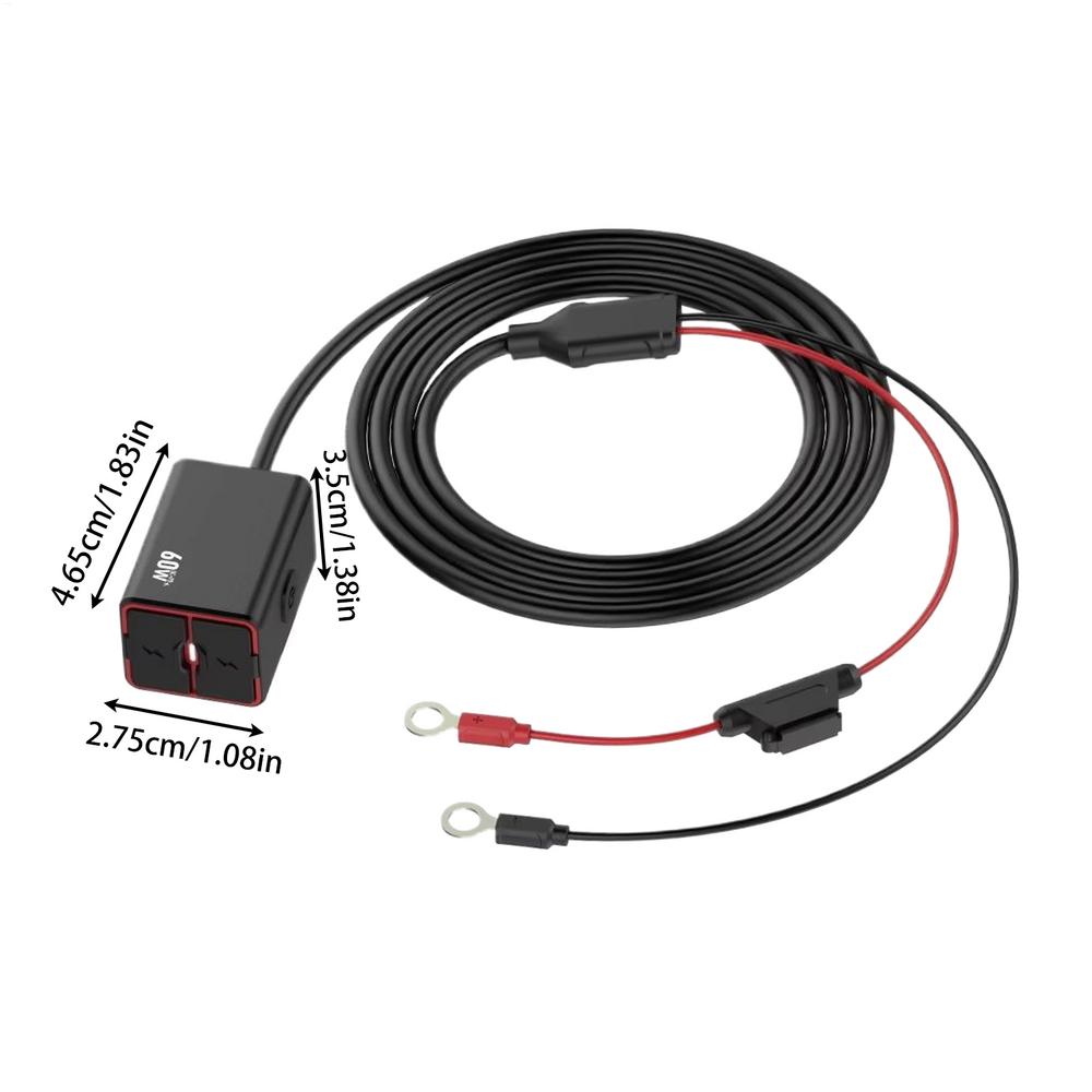 

60W Waterproof Motorcycle USB C Fast Charger Handlebar Phone Charger Multi-speed Adjustable Vehicle-Mounted Charger Adapter чёрный