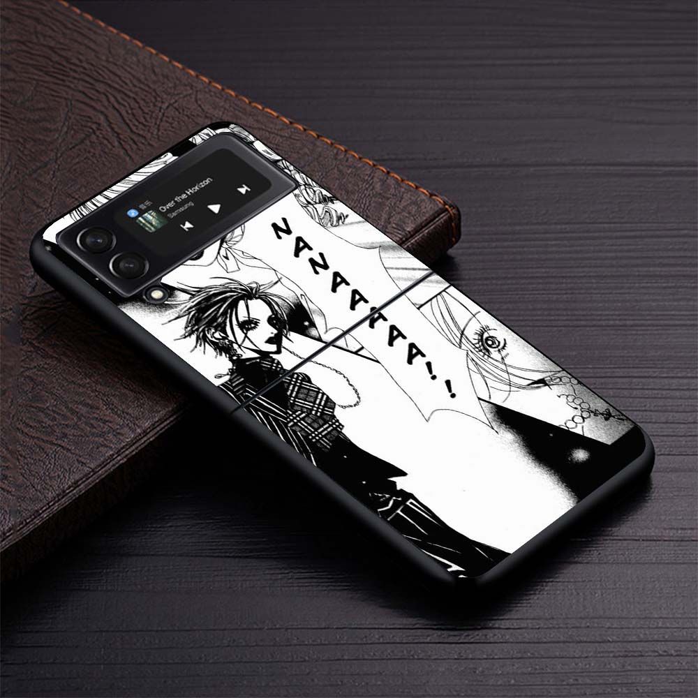 Nana Anime Na Na Girl Phone Case for Samsung Galaxy Z Flip6 5G Flip4 Flip5 Flip3 Black Cover Z Flip 6 5 4 3 PC Shell Coque Galax