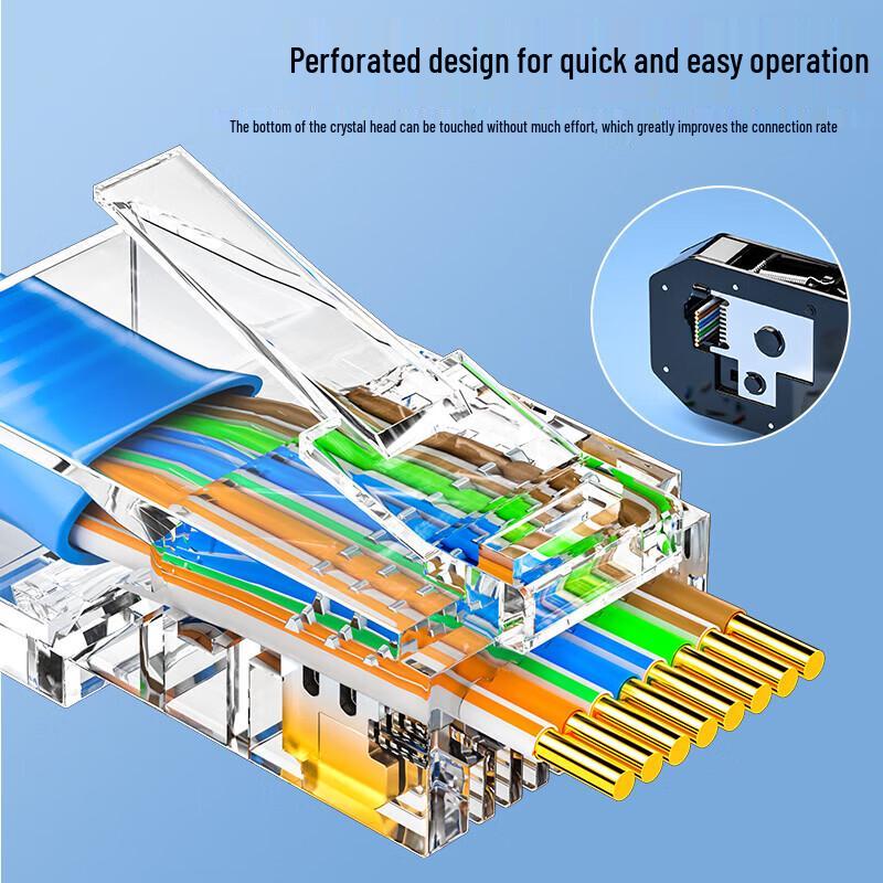 SAMZHE Professional Cat5e RJ45 Pass-Through Connectors