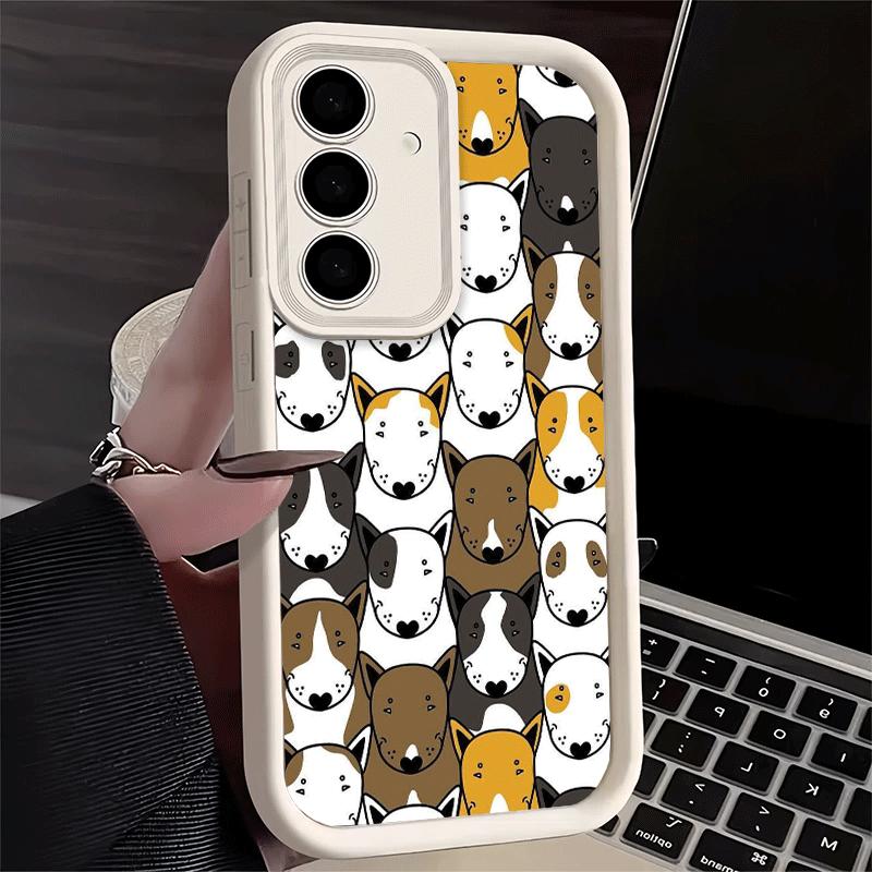 

Phone Case for Samsung Galaxy S26 S25 Ultra S24 FE Bull Terrier Dog Cute Puppies Shell S23 Plus S22 + S21 S20 5G Soft Silicone F Samsung S24