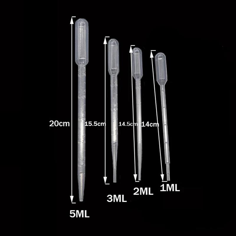 100Pcs Laboratory Pipette 5ml Plastic Disposable Graduated Container Liquid Dropper Equipment Straw Makeup Tools