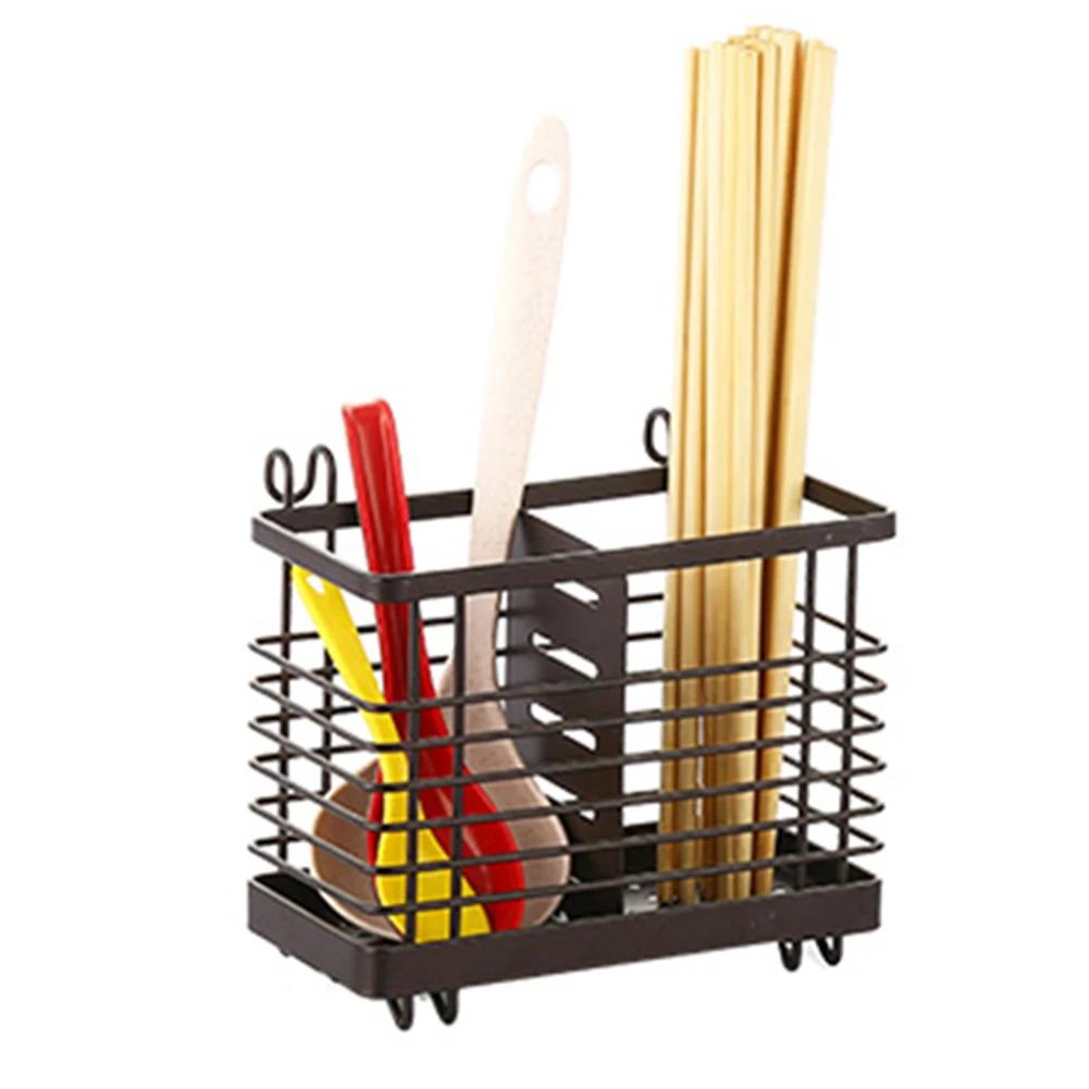 

Keep Your Kitchen Tidy with This Sturdy Carbon Steel Cutlery Drain Rack Efficient Design to Prevent Water Stains on Utensils коричневый