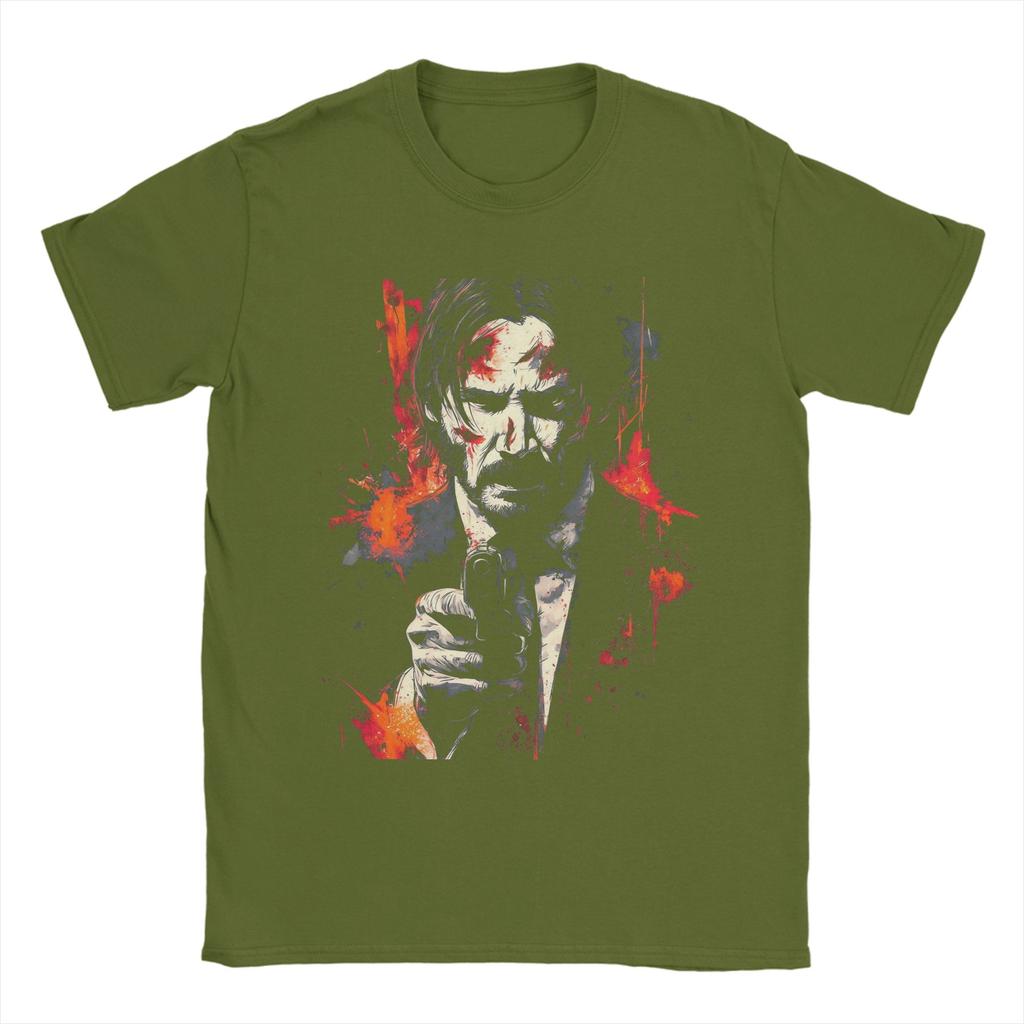 John Wick Night Assassin T Shirts Mens Cotton Novelty TShirts Round Collar Tees Short Sleeve Tops New Arrival